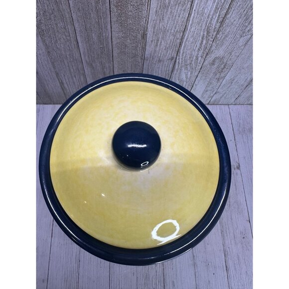 Vtg Nonni's Biscotti Painted Cookie Jar Canister Yellow Fruit Decor 10.5" Tall - Picture 13 of 13